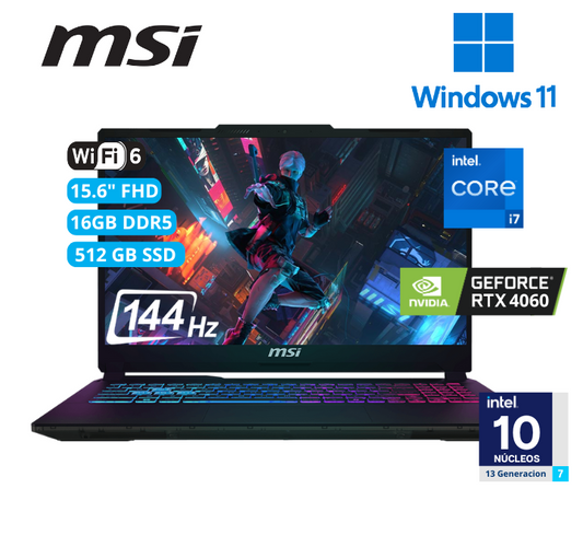 MSI Cyborg 15 A13VFK Core i7-13620H RTX 4060 8GB 16GB SSD 512GB 15.6″ FHD IPS 144Hz 9S7-15K111-1490
